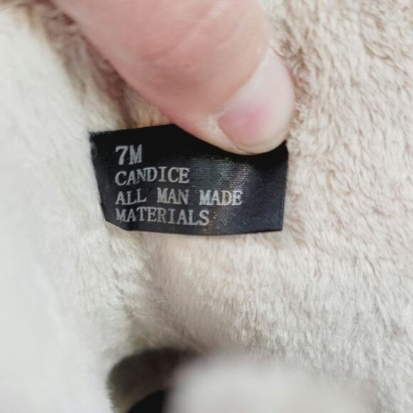 SPORTO CANDICE SHERPA LINED HEELED FAUX LEATHER BROWN BOOTS, SZ 7 - Picture 14 of 16